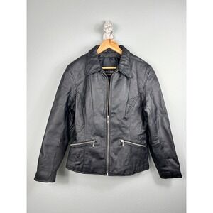 Wilson's Women's Medium‎ Leather Black Jacket Zip
